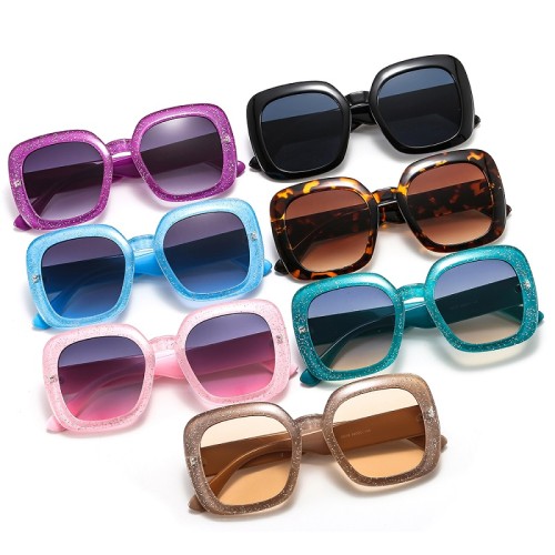 2022 New Fashion Square Sunglasses Women Men PC Shining Frame Gradients Lens Quality Vintage Cute Lady Style Sun Glasses UV400
