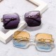 2022 New Fashion Square Sunglasses Men Women Gradients Lens Alloy Metal Decorate Frame Brand Designer Luxury Shield Style UV400