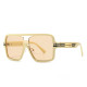 Fashion Vintage Big Frame Square Sunglasses Women Men Luxury Brand Designer Travel Flat Top Sun Glasses Popular Shades UV400