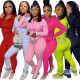 Casual Solid Two Piece Set Zipper Hooded  Top and Pants Tracksuit Women Set 2 Piece Set Women Autumn Winter Outfits New Suits