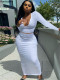 Women Sexy Summer Scoop Neck Ottoman Rib 2 Piece Outfit Bodycon Crop Tank Tops Long Maxi Skirt Set Club Dress