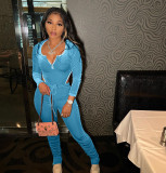 Fashion Casual Women's Spring And Autumn Long Sleeve Zipper Half Collar Fashion Temperament Niche Design Pants Suit