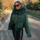 Furry Fur Collar Coat 2022 Winter Jacket Women White Duck Down Parkas Female Smooth Army Green White Jacket Thick Warm Outerwear