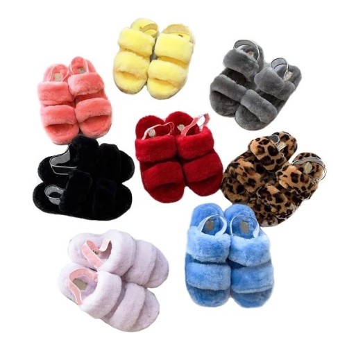 2022 New Women Fur Slippers Ladies Shoes Warm Cute Plus Pluffy Sandals Indoor Slippers Casual Home Furry Slippers femmes Shoes