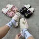 New Arrival Winter Women Bubble Slippers Fashion Flat Plush Home Slides Unisex Men Warm Bubble Sandals Cute Casual Furry Shoes