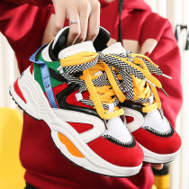 Trend Women Chunky Sneakers Multi color Thick Sole Ladies Platform Shoes Height Increasing Big Size Women Casual Designer Shoes