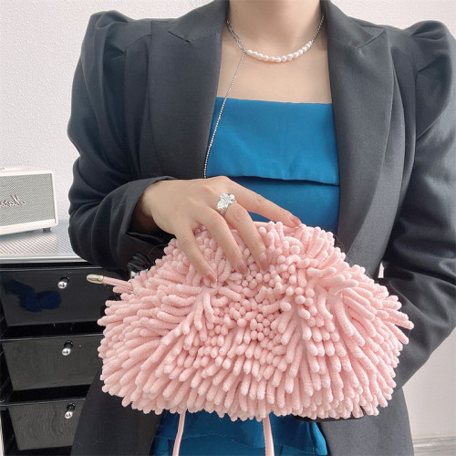 Candy Color Mop Pouch Women's Handbags Soft Plush Cloud Bag Luxury Brands Shoulder Crossbody Bag Dumpling Bags for Women 2022