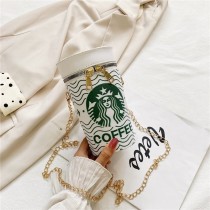 Shoulder Bags Popcorn Drink Bottle Cylinder Shaped Bag Messenger For Women PU Chain Crossbody Bags Ladies Bucket Handbags Purses