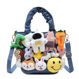 Canvas Shoulder Bags For Women Luxury Designer Handbags Doll Decoration Crossbody Bag Cute Messenger Bag Fashion Casual Tote Bag