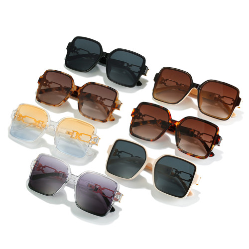 Fashion Square Sunglasses Women Vintage Yellow Blue Gradient Shades UV400 Brand Designer Men Metal Hollow Sun Glasses