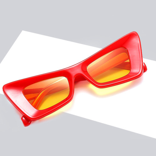 Ins Popular Fashion Cat Eye Sunglasses Women Retro Brand Designer Shades UV400 Men Trending Red Yellow Sun Glasses