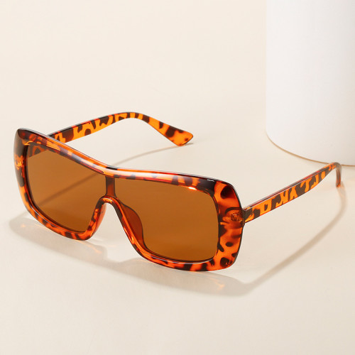 Fashion Oversized One Piece Square Women Sunglasses Retro Candy Color Shades UV400 Men Trending Pink Red Sun Glasses