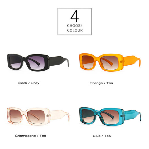 Ins Popular Fashion Rectangle Candy Color Women Sunglasses Vintage Brand Designer Men Gradient Sun Glasses Shades UV400