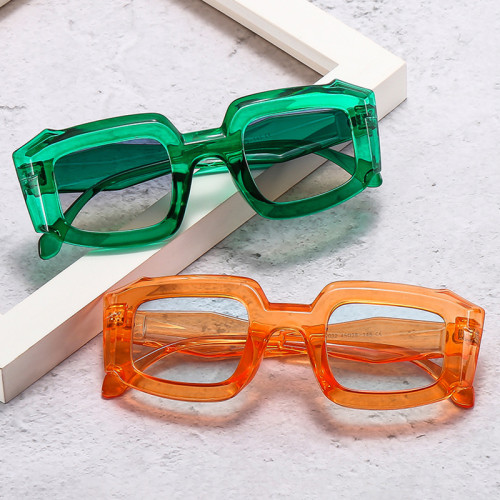 Ins Popular Fashion Candy Color Square Sunglasses Women Retro Irregular Shades UV400 Trending Men Blue Red Sun Glasses