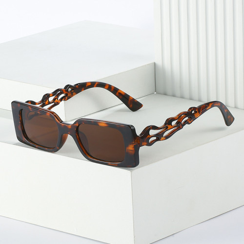 Fashion Small Rectangle Sunglasses Women Retro Unique Hollow Legs Shades UV400 Men Square Jelly Blue Tea Sun Glasses