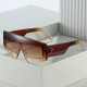 I Fashion Polygon Square Women Sunglasses Vintage Brand Designer Jelly Color Shades UV400 Men One Piece Rivets Sun Glasses
