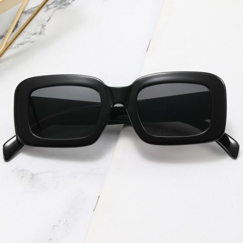 Fashion Square Jelly Color Sunglasses Women Gradient Shades UV400 Retro Trending Men Blue Green Sun Glasses