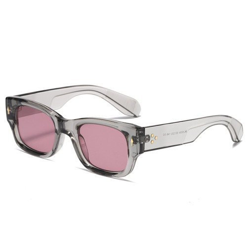 Vintage Square Sunglasses Women Fashion Rivets Wide Legs Eyewear Men Trending Punk Double Color Sun Glasses Shades UV400