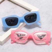 Ins Popular Fashion Polygon Cat Eye Sunglasses Women Retro Brand Designer Jelly Color Shades UV400 Men Clear Glasses Frame