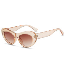 Ins Popular Fashion Cat Eye Women Sunglasses Retro Jelly Orange Green Shades UV400 Men Trending Oval Gradient Sun Glasses