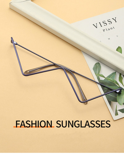 Vintage Unique No Lens Woman Glasses Frame Colorful Luxury Diamond Decoration Eyewear Fashion Half Metal Frame