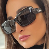Fashion Small Rectangle Sunglasses Women Retro Blue Pink Shades UV400 Men Square Trending Gradient Sun Glasses