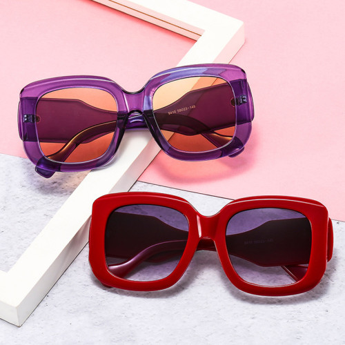 Fashion Oversized Square Sunglasses Women Vintage Gradient Eyewear Men Trending Green Purple Sun Glasses Shades UV400
