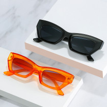Ins Popular Fashion Cat Eye Sunglasses Women Jelly Color Shades UV400 Trending Men Vintage Orange Green Sun Glasses