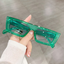 Fashion Small Square Sunglasses Women Retro Rivets Decoration Gradient Shades UV400 Men Trending Green Orange Sun Glasses