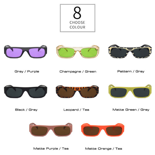 Retro Small Rectangle Women Sunglasses Fashion Champagne Purple Eyewear Shades UV400 Trending Men Square Sun Glasses