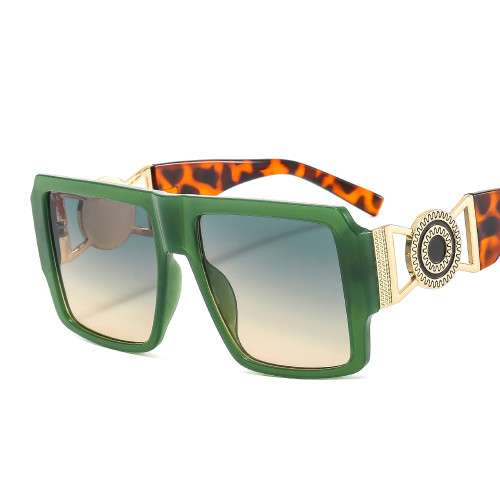 New Oversized Square Sunglasses Vintage Designer Women Fashion Sun Glasses Green Black Shades UV400 Men Luxury Brand Male Female