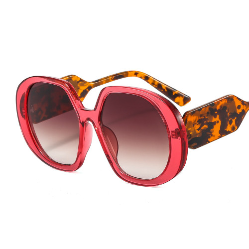New Oversized Square Sunglasses Vintage Designer Women Fashion Round Sun Glasses Red Shades UV400 Men Luxury Brand Male Female