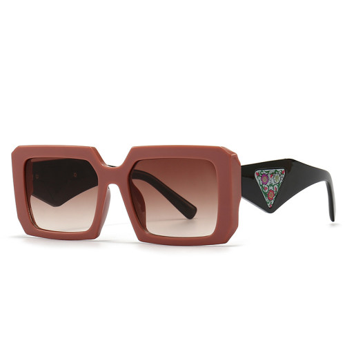 Printing Flowers Square Sunglasses Women Ins Popular Fashion Retro Shades UV400 Men Trending Sun Glasses Oculus