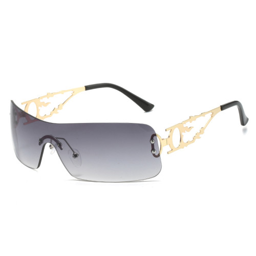 Steampunk Rimless Sunglasses 2023 New Women Y2K Men Flame Punk Sun Glasses Female Luxury Brand Designer UV400 Shades Eyewear