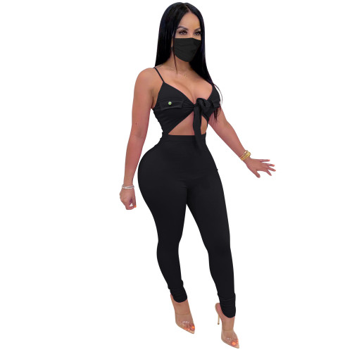 women jumpsuit with mask