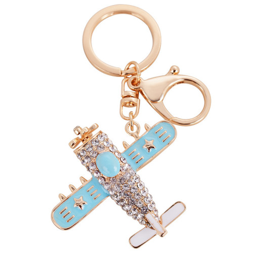 2023 Crystal aircraft Pendent airplane Model keychain Bomber Fighter Combat Helicopter airplane Car Key rings Men Jewelry