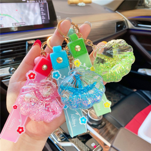 New Marine life, starfish, shell, floating bottle, key chains, creative universal bag, mobile phone car pendant, fun keychain