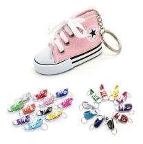 shoe keychain Mini Hi Top Canvas Sneaker Tennis Shoe Keychain Blue Pink Black White Sports Shoes Keyring Doll Funny Gifts