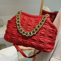 Luxury Designer Women Thick Chain Handbags and Purse Prom Fold Shoulder Bags Female Wedding Clip Shell Evening Clutches Sac