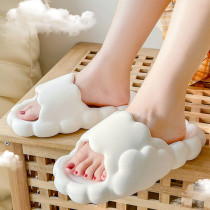 Summer Thick Bottomed Indoor Home Bathroom Slippers Couple White Clouds Slippers Outdoor Slippers Sandals Flip Flop Non Slip