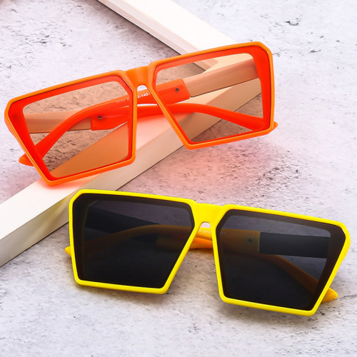 Ins Popular Fashion Square Colorful Sunglasses Women Gradient Shades UV400 Men Oversized Yellow Orange Sun Glasses