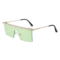 New Diamond Square Sunglasses Women Luxury Brand Designer Colorful Rhinestones Sunglasses Retro Eyewear One Piece Shades UV400