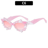 Retro Irregular Cat Eye Sunglasses Women Fashion Candy Colors Eyewear Oval Lens Shades UV400 Men Unique Sun Glasses