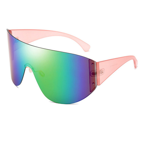 2023 Ladies Big Frame Goggle Sunglasses Men Women Brand Designer One piece Mask Sunshade Big Box Fashion Female Models Q690