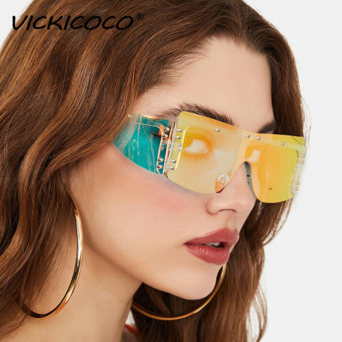 Fashion Punk Square Sunglasses Women 2023 Luxury Brand Designer Mirror Colorful Lens One Piece Goggle Sun Glasses Men