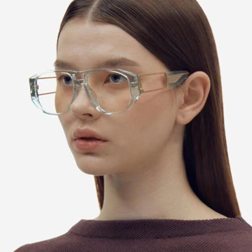 Double Bridges Square Sunglasses Men Clear Ocean Lens Eyewear Shades UV400 Women Hollow Sun Glasses
