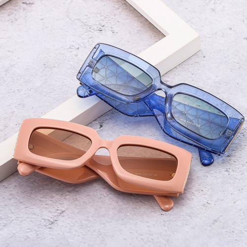 Retro Square Gradient Sunglasses Women Fashion Brand Designer Stripes Wide Legs Eyewear Men Shades UV400 Sun Glasses