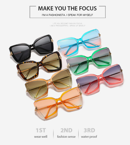 Cat Eye Sunglasses Women Fashion Luxulry Brand Design Retro Glasses Frame For Men Oversized Gradient Eyeglasses Spectacle UV400