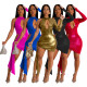 Sexy One Sleeve Cut Out Party Dress Women Lace Up Bodycon Turtleneck Dresses Spring One Shoulder Night Clubwear Birthday Clothes