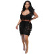 Tassel Hollow Out Beach Two Piece Set Women Sexy See Through Hand Crochet Knitted Suit Lace Up Bra Top Shorts Outfits